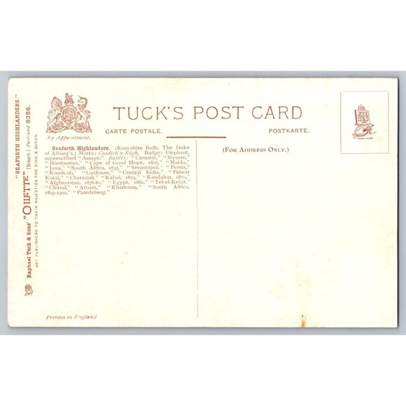 Tucks Oilette Military Postcard Set of Six #1621 - Picture 6 of 12